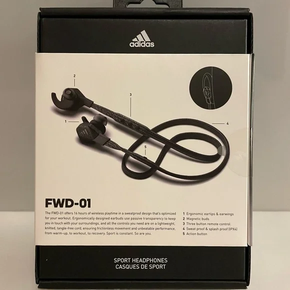Adidas FWD-01 Sport In-Ear Wireless Sports Headphones - Brand New Sealed - Picture 2 of 2